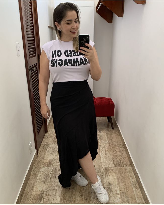 SAIA MIDI ENVELOPE TRANSPASSADA PAREO PRETA