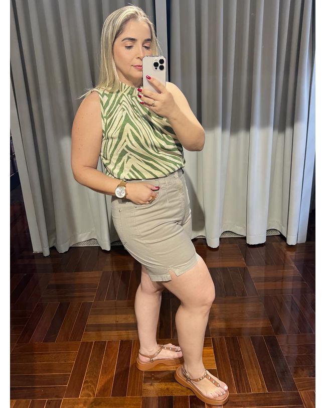 Short Feminino Loopper Sarja Caqui