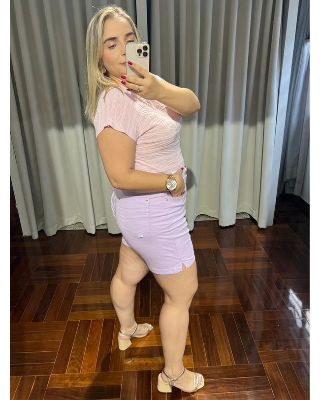 Short Feminino Loopper Sarja Lilás 