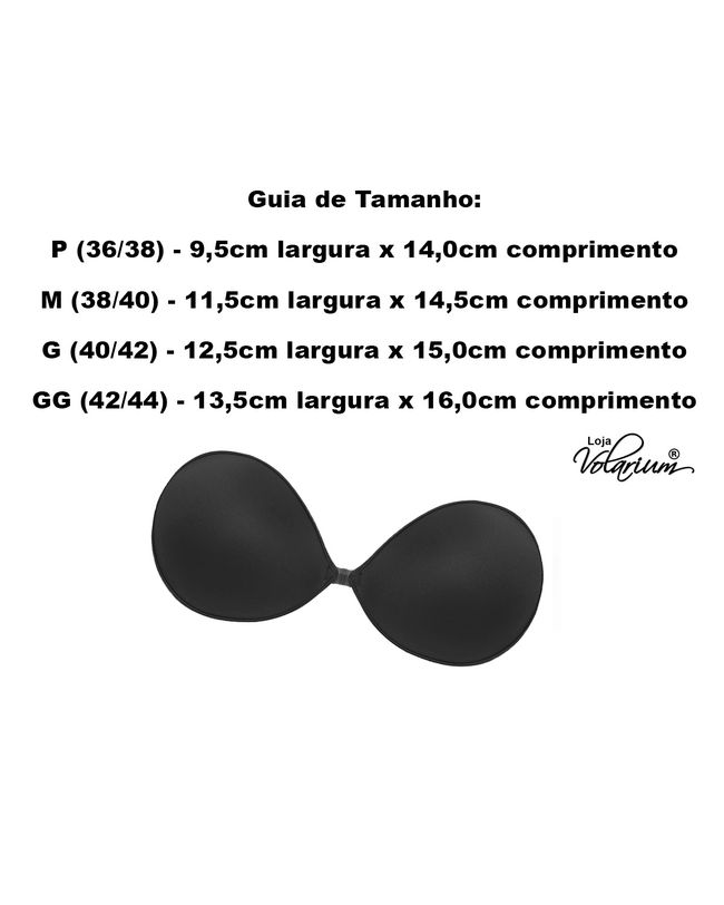 Sutia Adesivo Push Up Levanta Seios Cor Preto