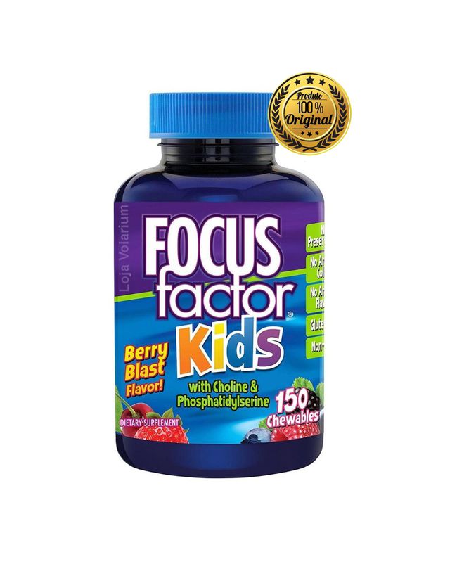 FOCUS FACTOR KIDS SUPLEMENTO IMPORTADO PARA MEMÓRIA E CONCENTRAÇÃO DAS CRIANÇAS 150 PASTILHAS MASTIGAVEIS