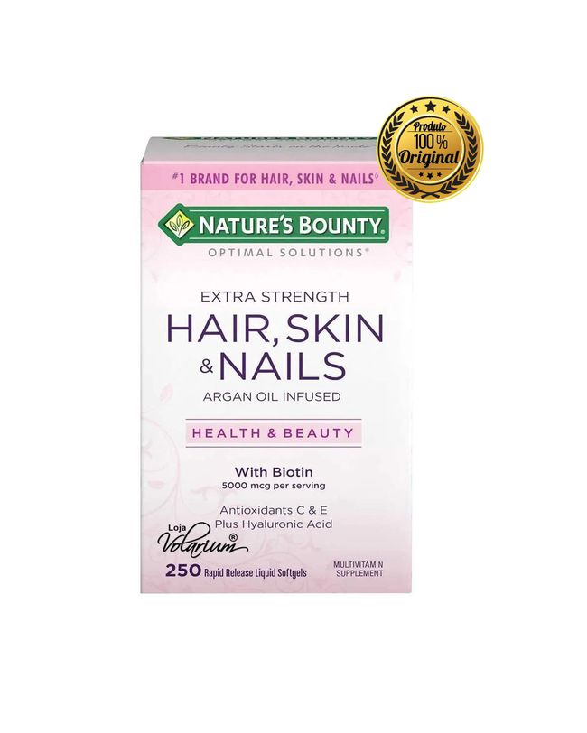 NATURE'S BOUNTY HAIR SKIN NAILS COM BIOTINA 250 CAPSULAS ORIGINAL 