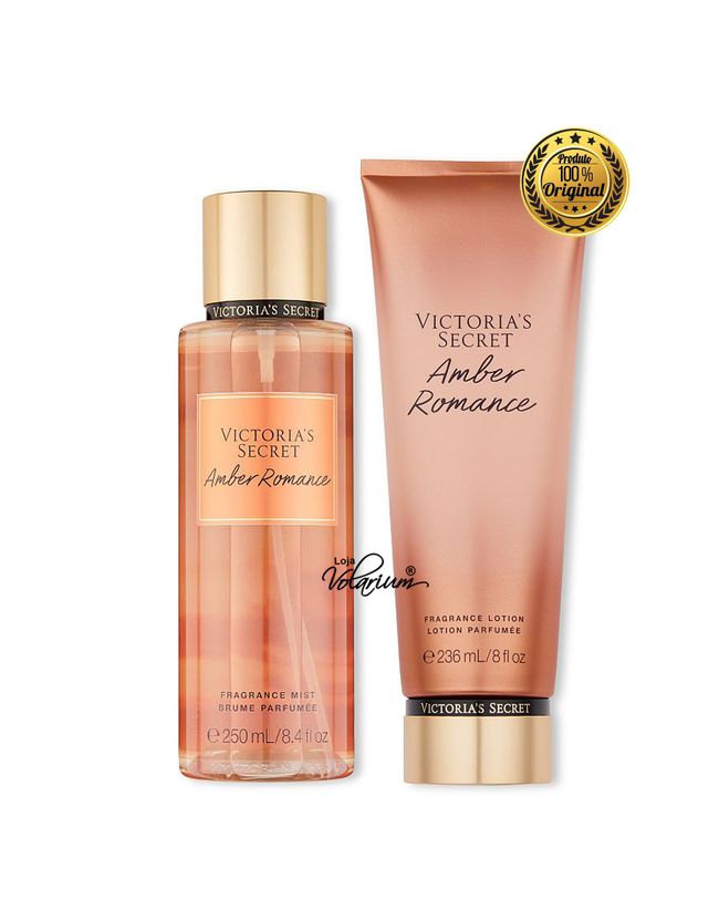 KIT CREME E COLONIA BODY SPLASH AMBER ROMANCE VICTORIA SECRET ORIGINAL