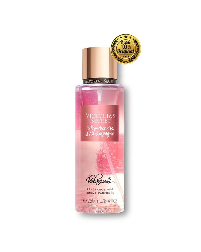 KIT MORANGO COM CHAMPAGNE VICTORIA SECRET CREME E COLONIA BODY SPLASH ORIGINAL 