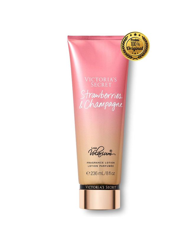 KIT MORANGO COM CHAMPAGNE VICTORIA SECRET CREME E COLONIA BODY SPLASH ORIGINAL 