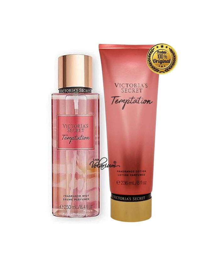 KIT TEMPTATION VICTORIA SECRET CREME E COLONIA BODY SPLASH ORIGINAL