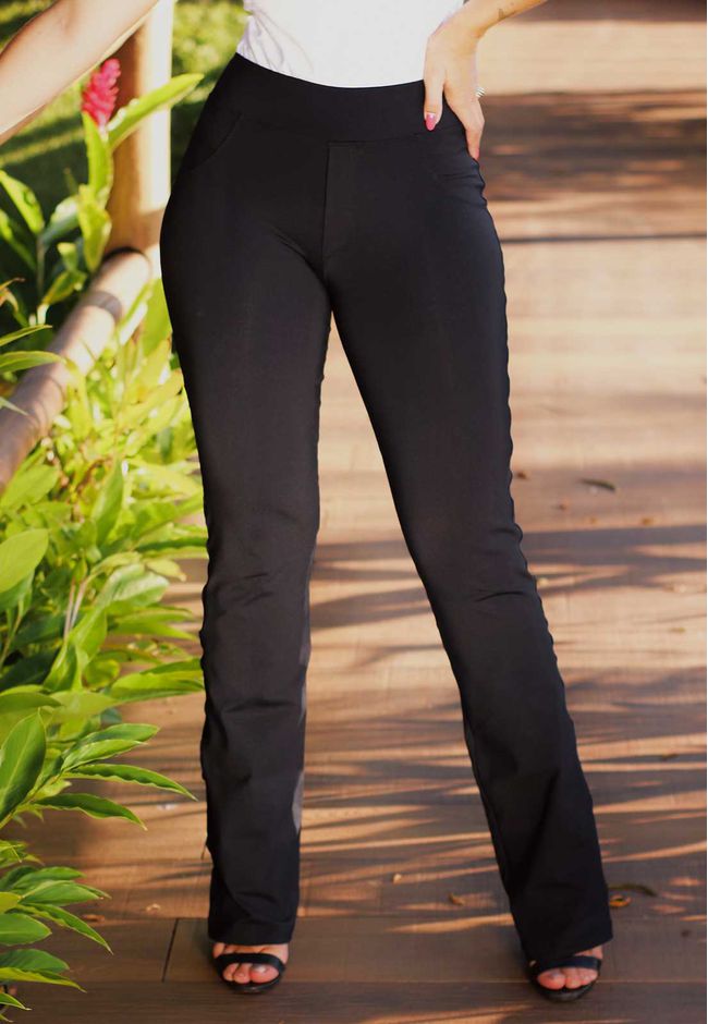 Calça Bailarina Lisa Básica Frelith em Microfibra - PRETO