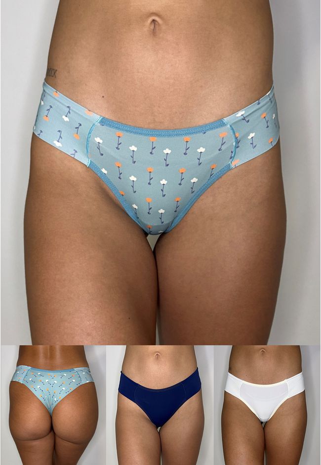 Kit 3 Fios Frelith Floral Marinho e Marfim - ESTAM... - FRELITH