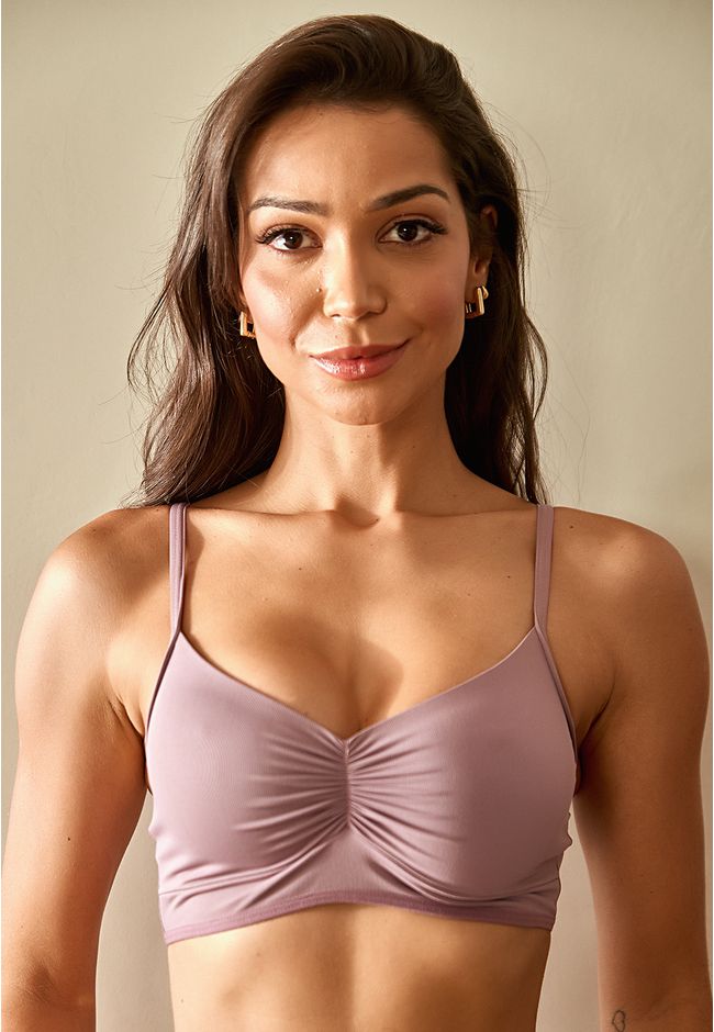 Sutiã Frelith Top Franzido Color - ROXO CLARO - FRELITH
