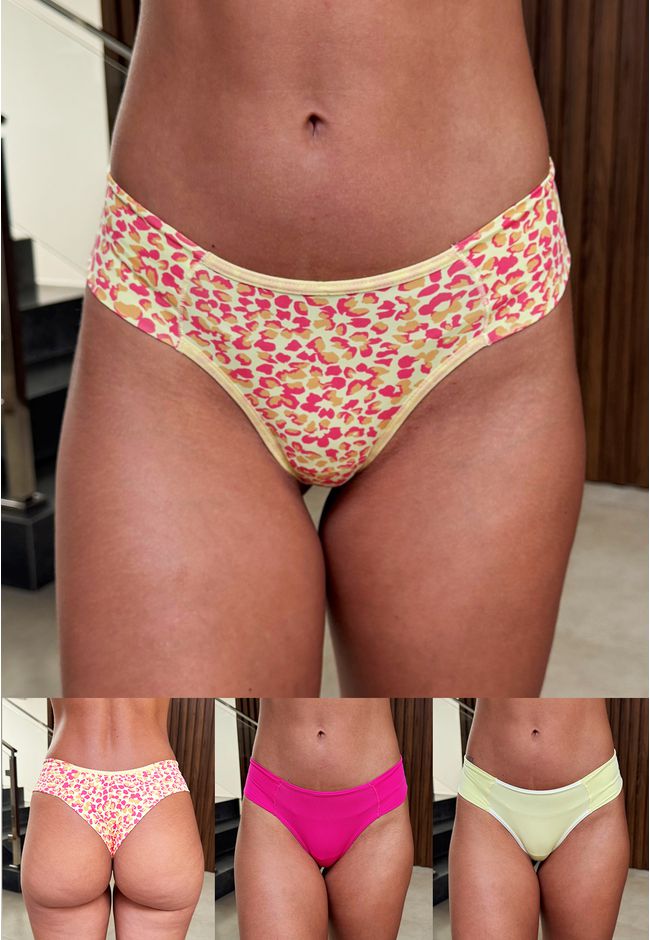 Kit 3 Fios Frelith Floral Amarelo e Pink - ESTAMPA... - FRELITH