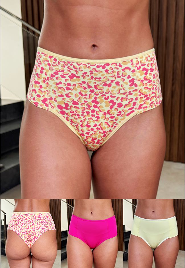 Kit 3 Fios Frelith Floral Amarelo e Pink - ESTAMPA... - FRELITH