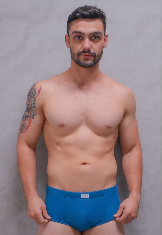 Slip Frelith Textura Shape em Microfibra - AZUL PETROLEO