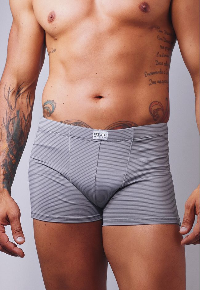 Boxer Frelith Listrado Chumbo - ESTAMPADA - FRELITH