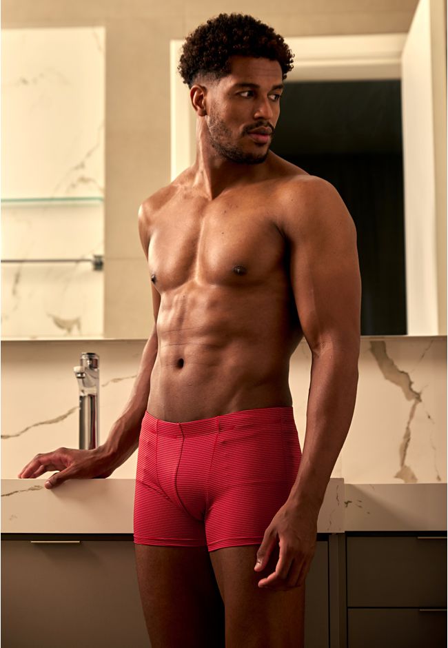 Boxer Frelith Listrado Vermelho - ESTAMPADA - FRELITH
