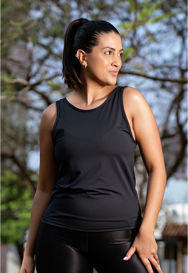 Regata Fitness Frelith com Decote nas Costas - PRE... - FRELITH