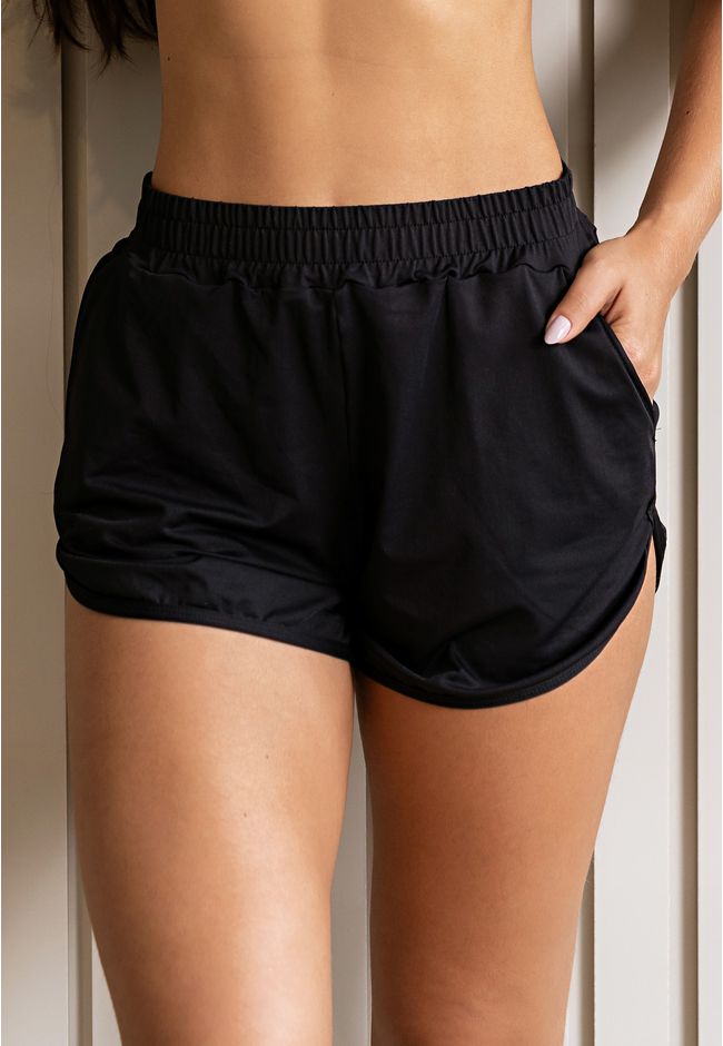 Saída Short Feminino Liso Frelith em Microfibra - ... - FRELITH