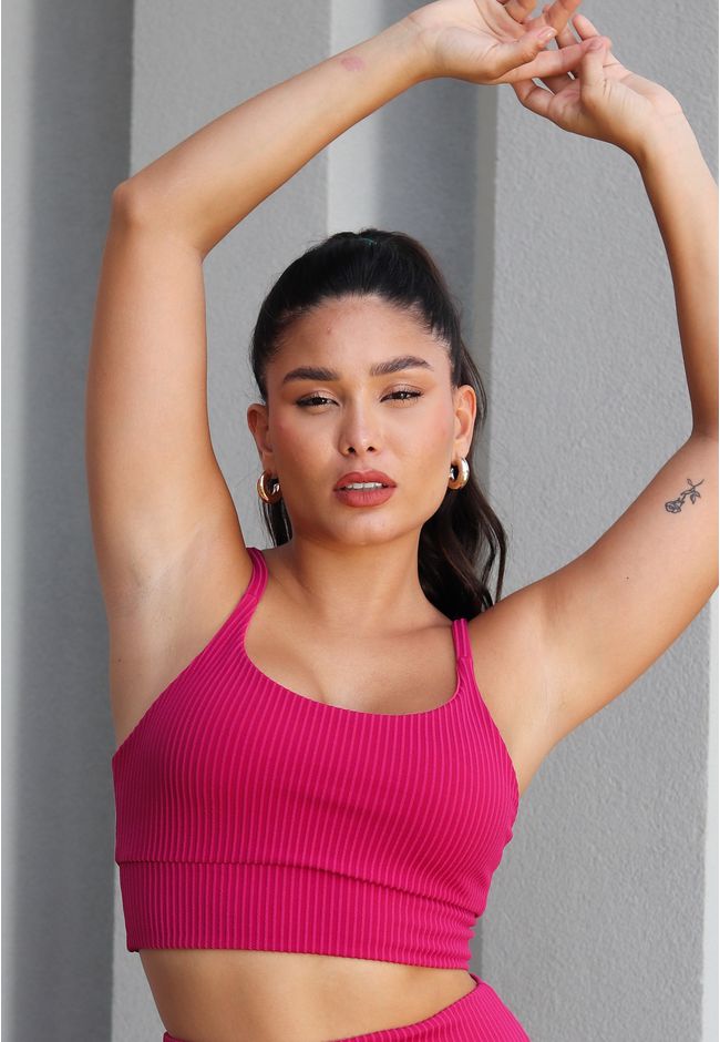 Top Fitness Frelith Canelado - PINK (DESEJO) - FRELITH