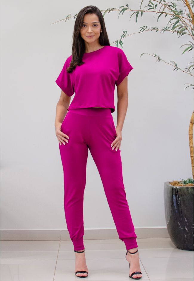 Conjunto Moletinho Frelith Meia Estação Cropped - VIOLETA
