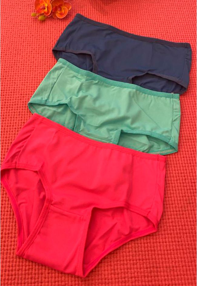 Kit 3 Calcinhas Infantil Frelith Azul Pink e Verde Água - DIVERSOS