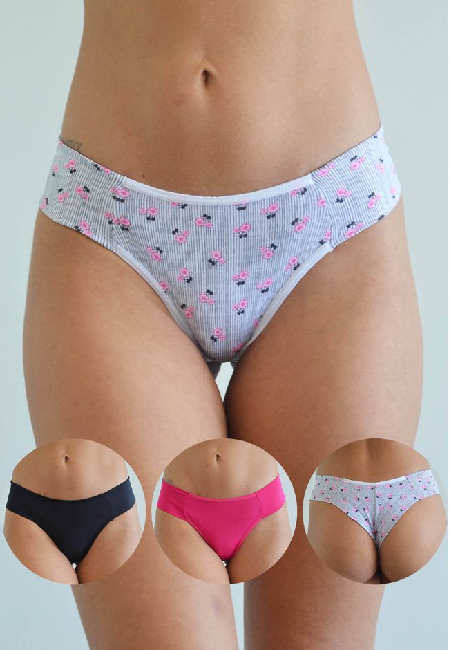 Kit 3 Fios Frelith Floral, Preta e Pink Escuro em ... - FRELITH
