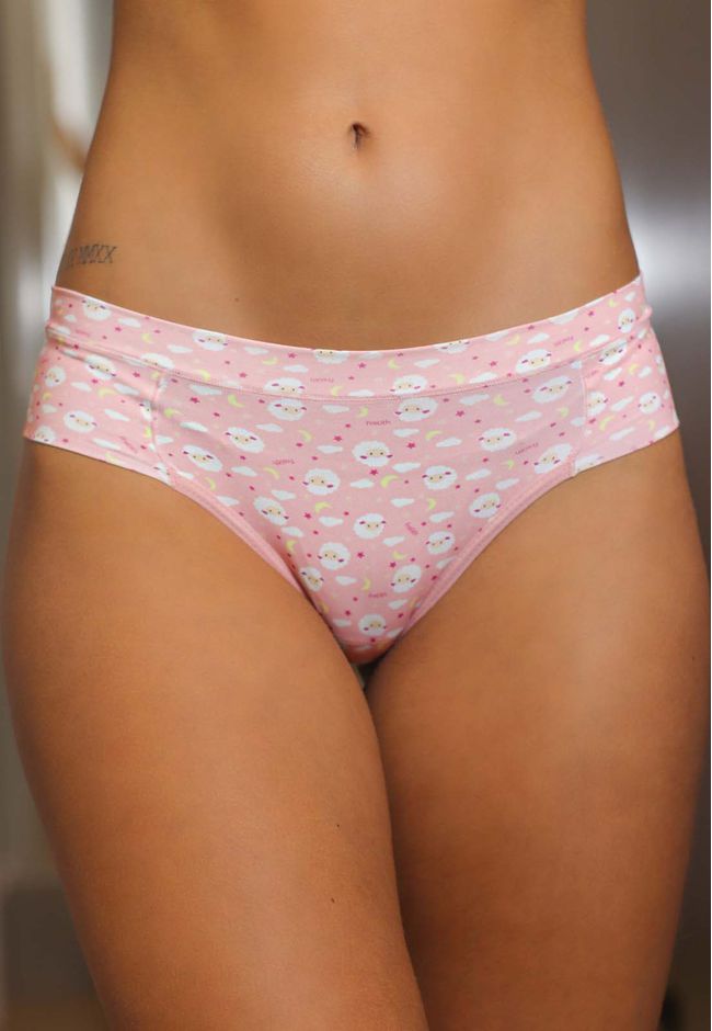 Kit 3 Calcinhas Ovelhas, Pink e Amarelo em Microfi... - FRELITH