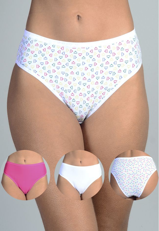 Kit 3 Calcinhas Logo, Pink e Branco em Microfibra ... - FRELITH