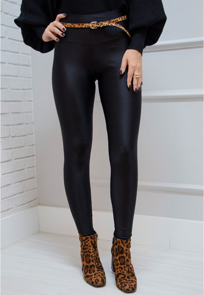 Legging Fitness Frelith Brilho - PRETO - FRELITH