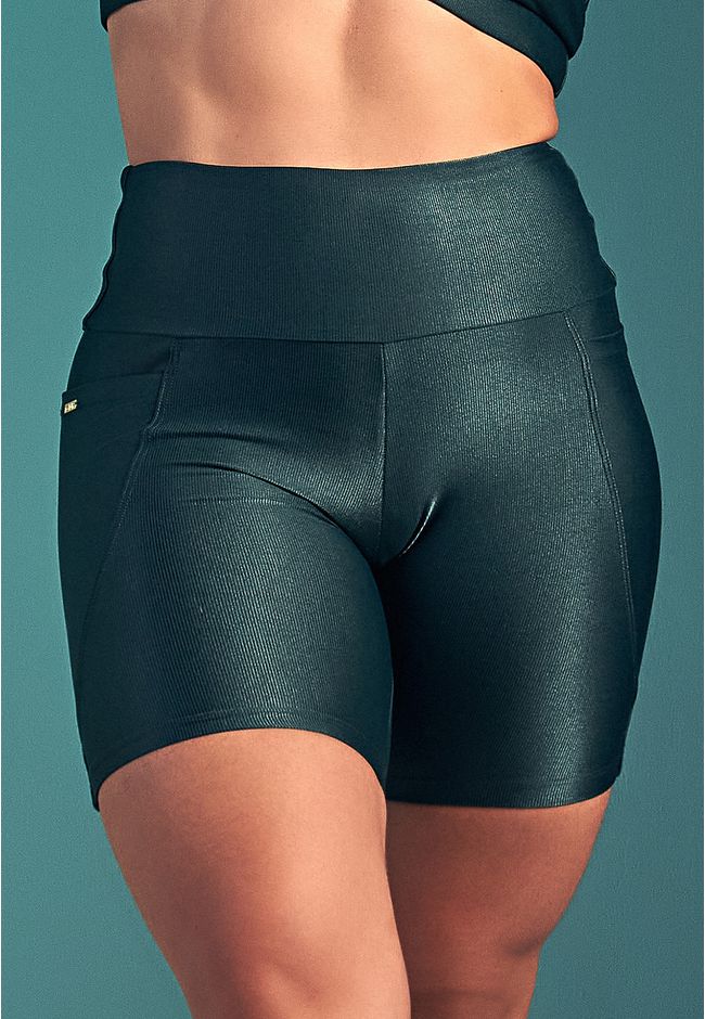 Short Fitness Frelith Bolso - VERDE ESCURO - FRELITH