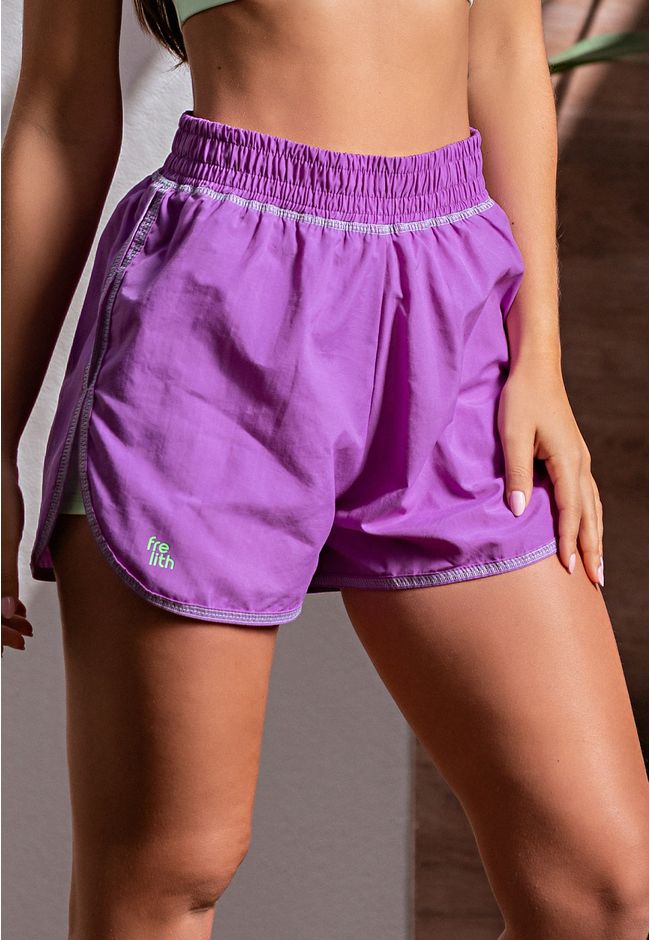 Short Fitness Frelith Tactel 2 em 1 Costura Trança... - FRELITH