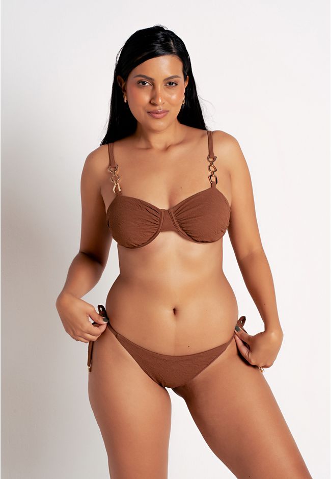Conjunto Biquíni Ilha Bela Frelith - MARROM - FRELITH