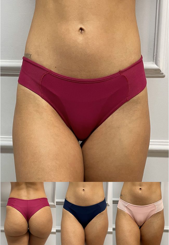 Kit 3 Fios Frelith Canelado Rosa Marinho e Vinho -... - FRELITH