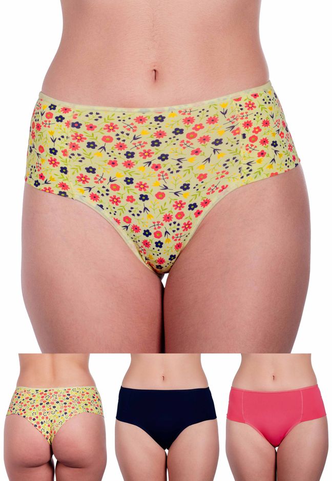 Kit 3 Calcinhas Maya Frelith Floral, Marinho e Pin... - FRELITH