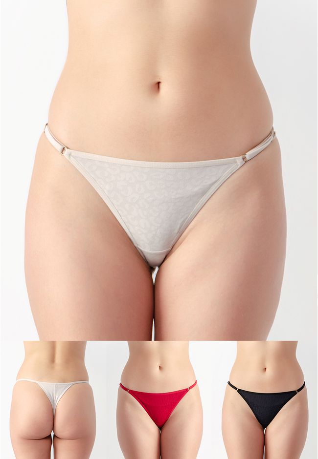 Kit 3 Calcinhas Eloá Frelith Base, Preto e Vermelh... - FRELITH