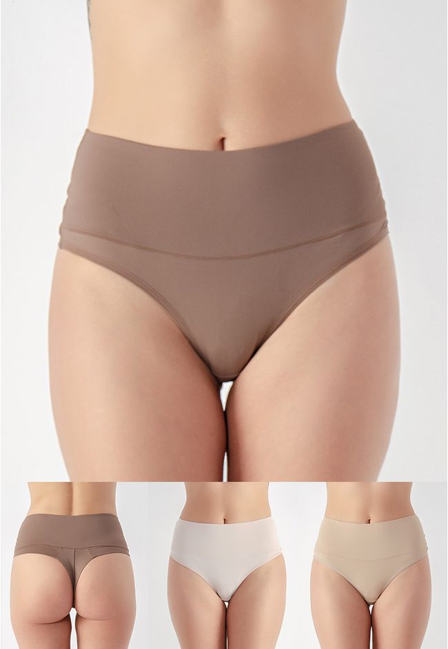 Kit 3 Calcinhas Mary Frelith Base, Castanho e Choc... - FRELITH