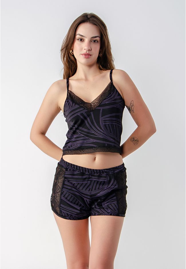 Pijama Verão Allie Frelith - PRETO - FRELITH