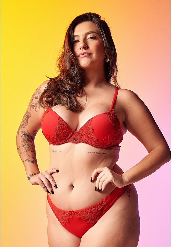 Conjunto Frelith com Bojo e Detalhe de Renda - VER... - FRELITH