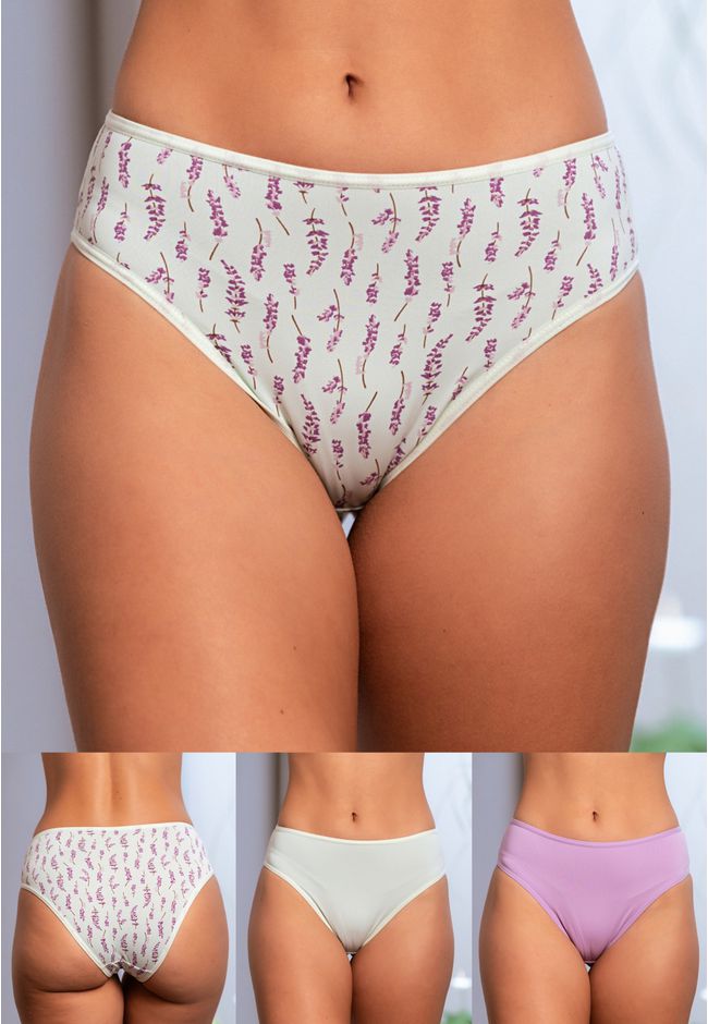 Kit 3 Calcinhas Frelith Lavanda Verde e Lilás - ES... - FRELITH