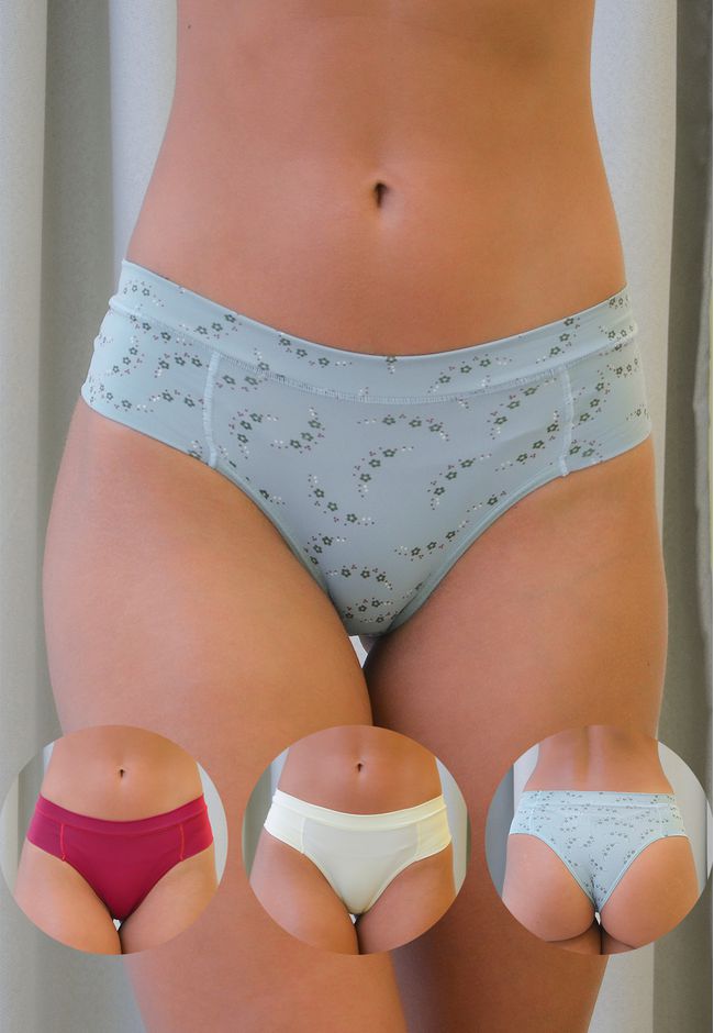 Kit 3 Calcinhas Frelith Major Desejo e Marfim em M... - FRELITH