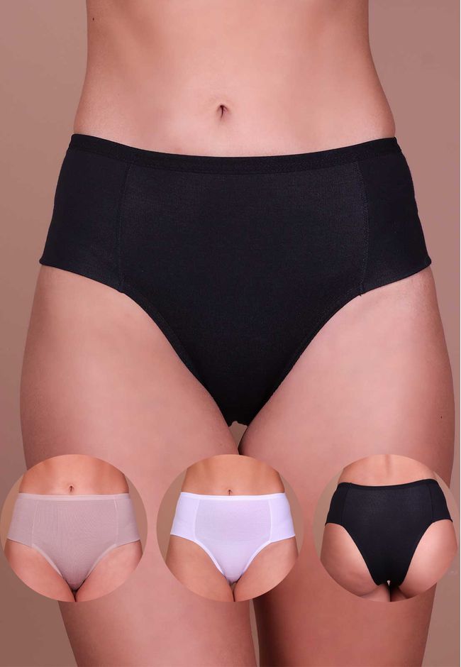 Kit 3 Calcinhas Básicas em Modal Power - DIVERSOS - FRELITH