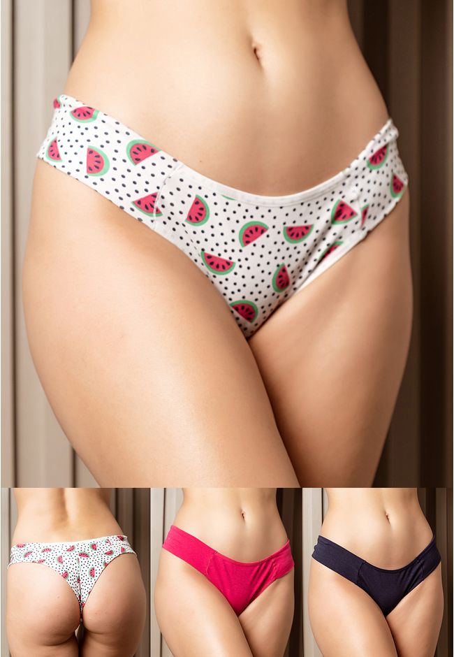 Kit 3 Fios Frelith Melancia marinho e pink - ESTAM... - FRELITH