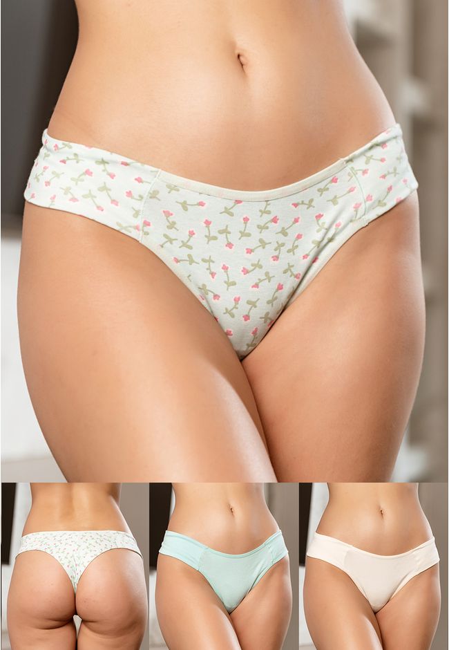 Kit 3 Fios Frelith Roseira marfim e verde claro - ... - FRELITH