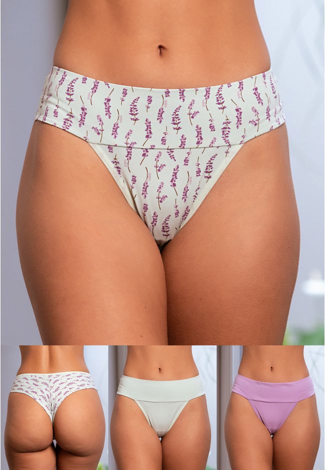 Kit 3 Fios Frelith Lavanda Verde e Lilás - ESTAMPA... - FRELITH