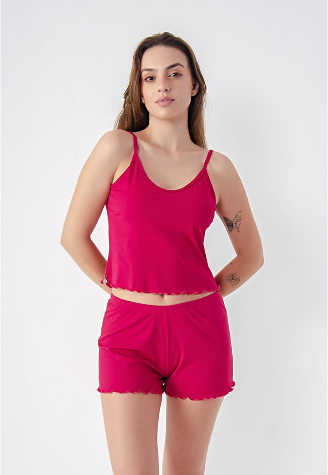 Pijama Verão Nina Frelith Cropped - MARSALA - FRELITH