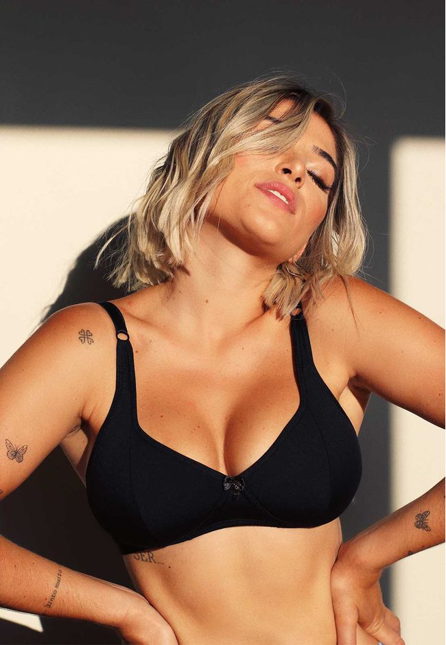 Sutiã Manta Microfibra Básico Frelith - PRETO - FRELITH