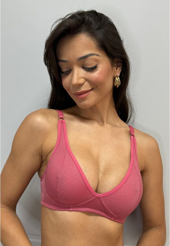 Sutiã Simples Frelith Básico sem Bojo Trabalhado P... - FRELITH