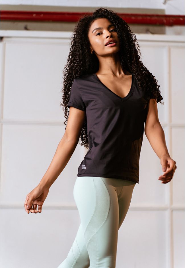 T-Shirt Frelith Gola V Fitness Walk Stretch - PRET - FRELITH