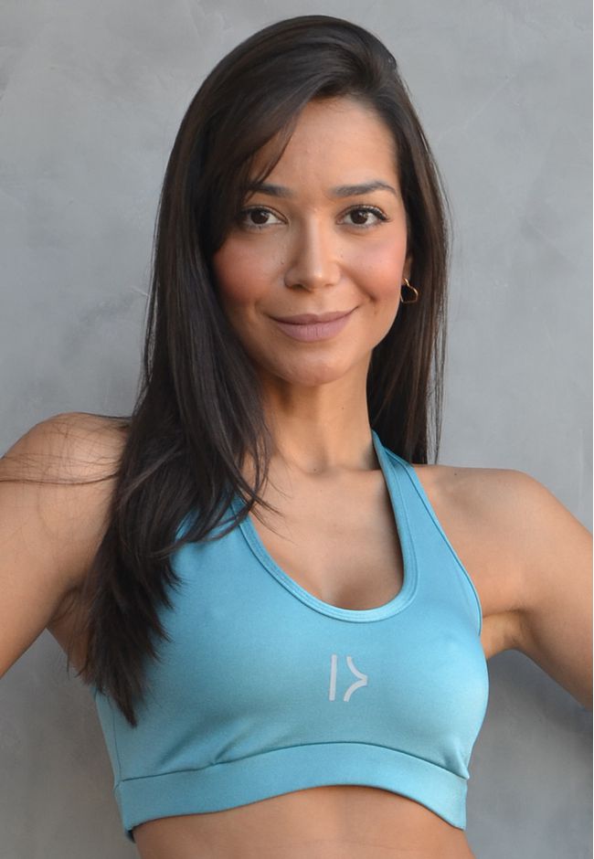 Top Fitness Frelith Azul Claro Brilho em Microfibr... - FRELITH