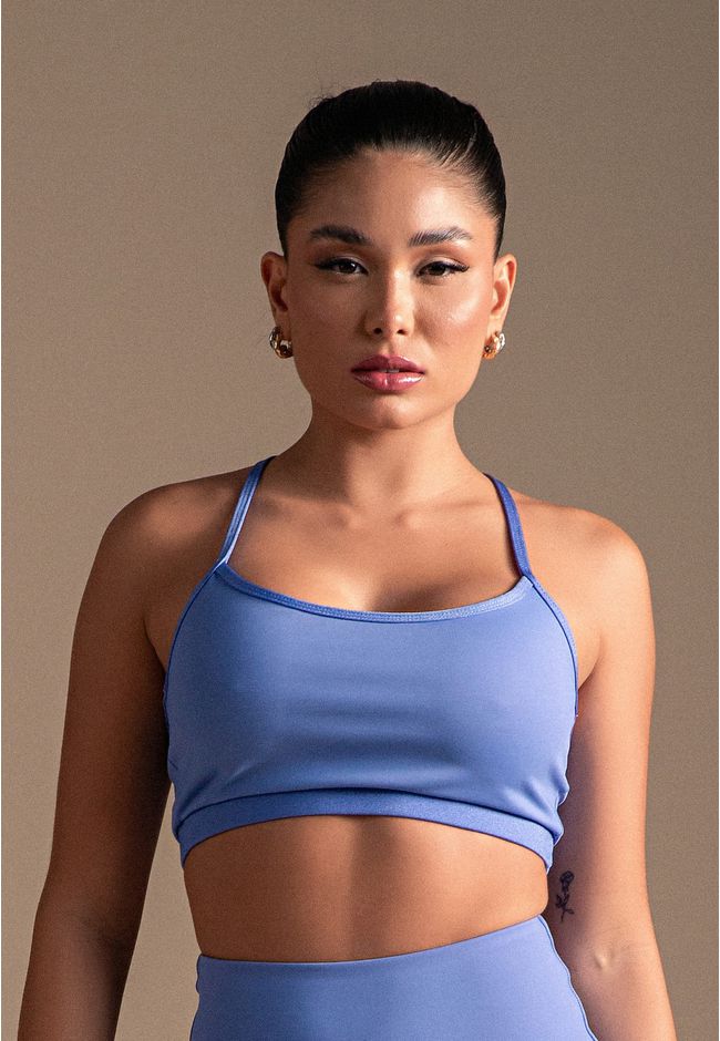 Top Fitness Frelith Fosco Brilho Viés Nadador - AZ... - FRELITH