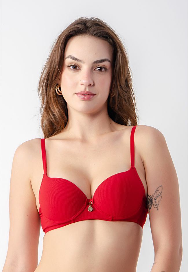 Sutiã Base Larga Canelado Frelith - VINHO - FRELITH