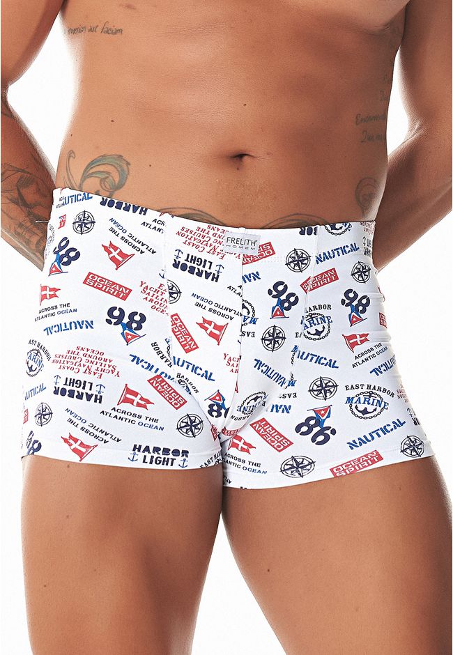 Boxer Frelith Símbolos Náuticos - ESTAMPADA - FRELITH